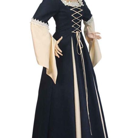 Suede and Brocade Medieval Dress - MCI-443 - Medieval Collectibles