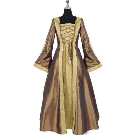 Hooded Renaissance Sorceress Gown - Bronze and Gold - MCI-495 ...