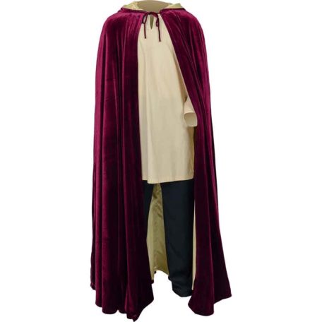 Long Velvet Cloak with Hood - MCI-613 - Medieval Collectibles