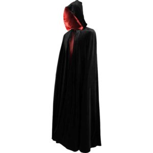 Long Velvet Cloak with Hood - MCI-613 - Medieval Collectibles