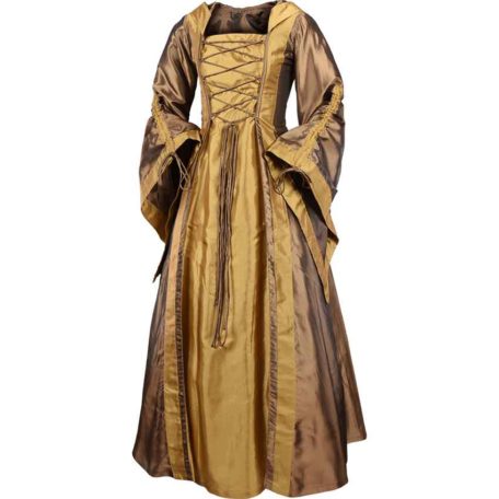 Hooded Renaissance Sorceress Dress - Bronze - MCI-616-Brz - Medieval ...