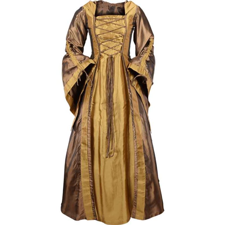 Hooded Renaissance Sorceress Dress - Bronze - MCI-616-Brz - Medieval ...