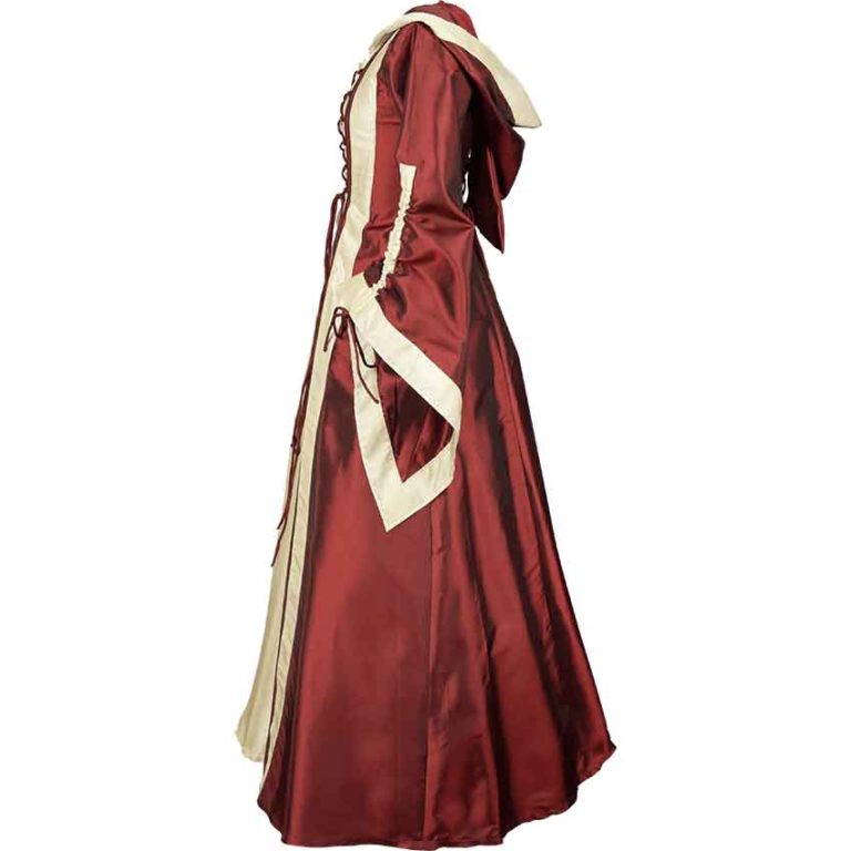 Hooded Renaissance Sorceress Dress - Burgundy - MCI-616-Burg - Medieval ...