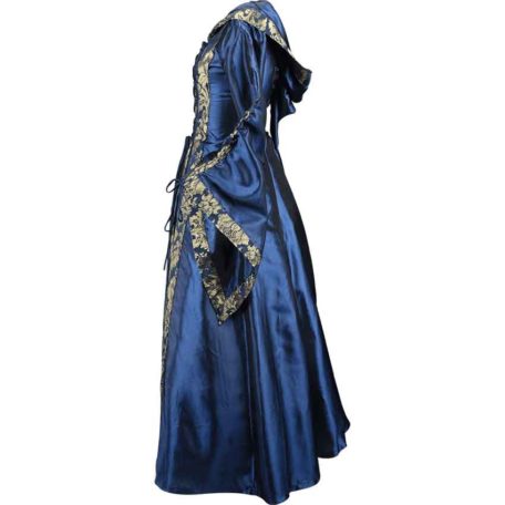 Alluring Damsel Dress with Hood - Blue with Gold - MCI-619 - Medieval ...