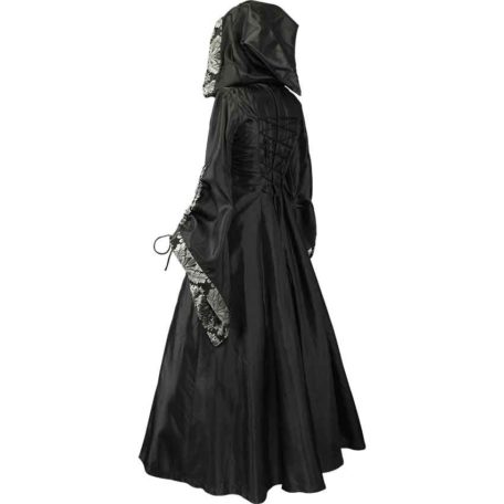 Alluring Damsel Dress with Hood - Black with Silver - MCI-621 ...