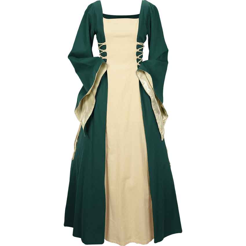 Medieval Black Cotton Dress Lady Hunter. Available in: dark blue