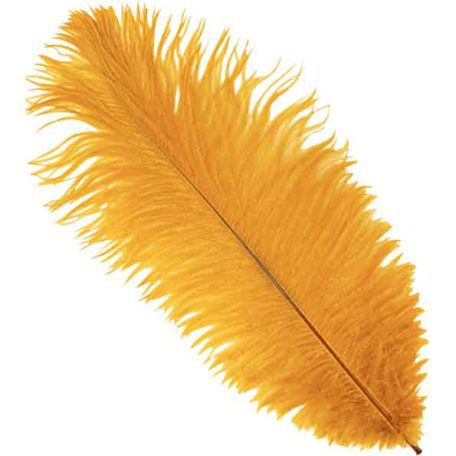 Marigold Ostrich Feather Plume - Op15lb-mgd - Medieval Collectibles