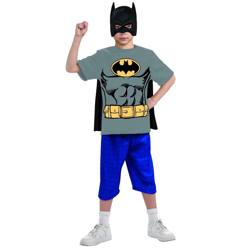 Kids Batman Cape T-Shirt With Mask - RC-881342 - Medieval Collectibles