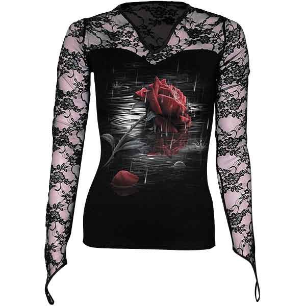 Rose Reflections Long Sleeve Lace Womens Shirt