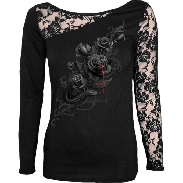 Fatal Attraction Lace Sleeve Womens Top - SL-00536 - Medieval Collectibles