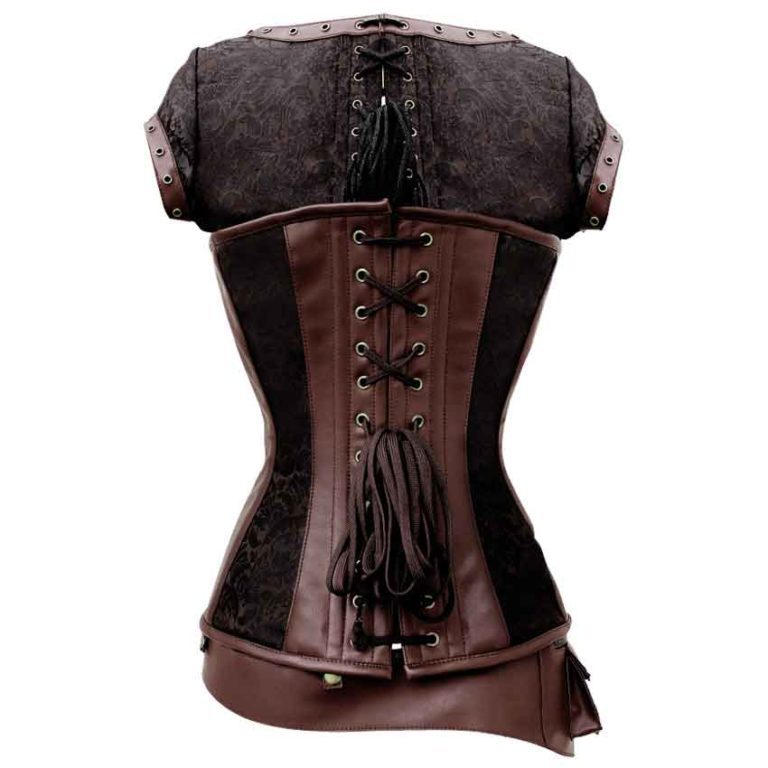 Steampunk Corset with Detachable Belt & Jacket in Ecstasy Pattern