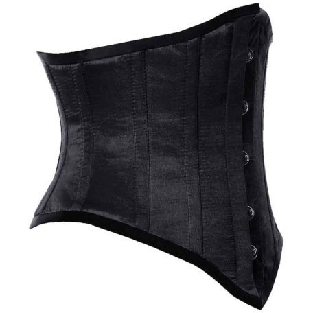 Black Satin Waist Reducing Underbust Corset - VG-0378 - Medieval ...