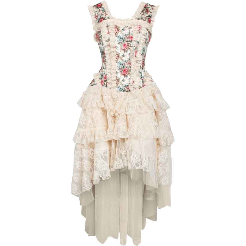 Victorian Velvet Floral Corset Dress