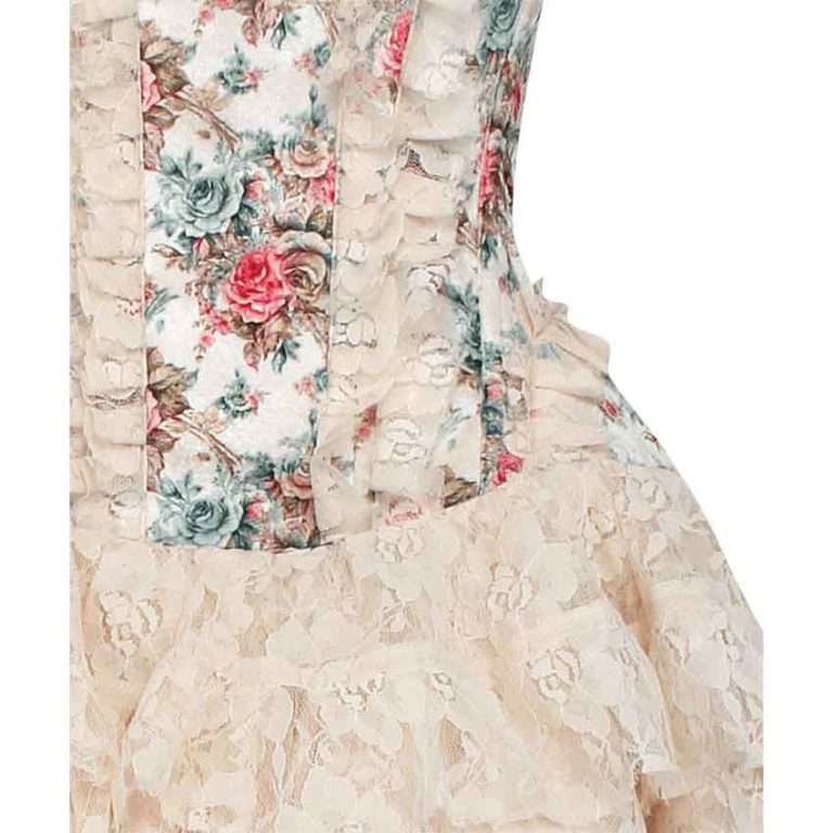 Victorian Velvet Floral Corset Dress