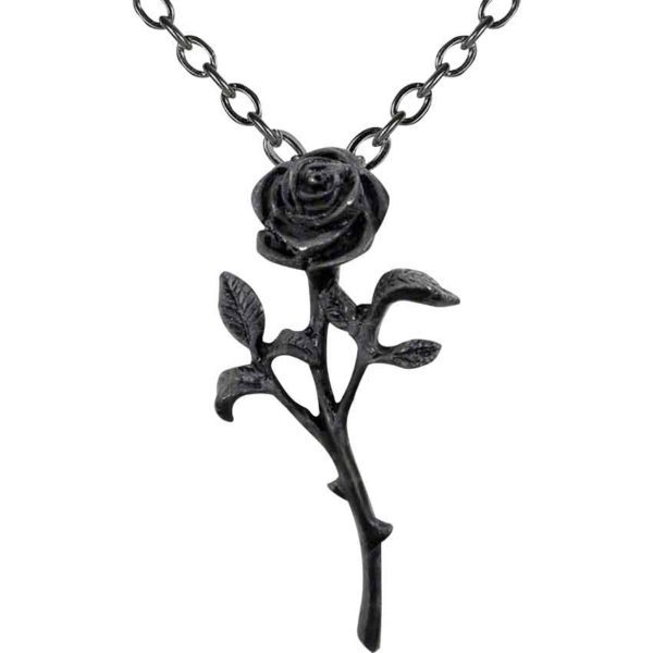 Black Rose in Bloom Necklace