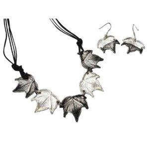 Silver Maple Leaf Jewelry Set