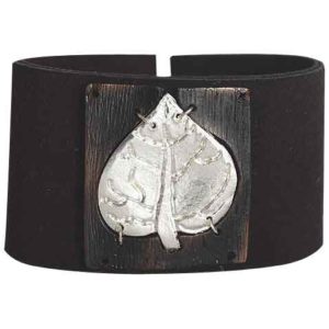 Brown Leather Leaf Bracelet