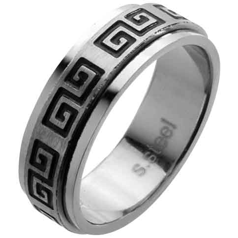 Greek Scroll Pattern Spinner Ring - AST-1029 - Medieval Collectibles