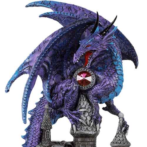 Dragon Castle Purple Guardian Statue - CC11468 - Medieval Collectibles