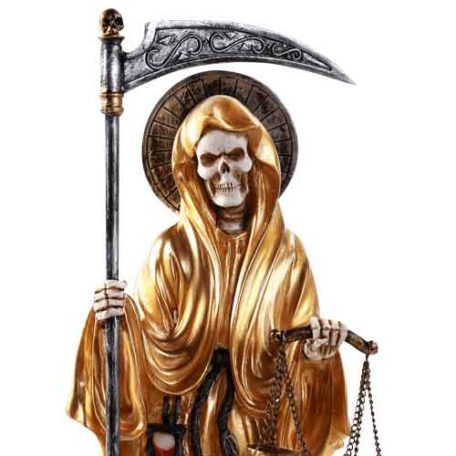 Golden Colored Santa Muerte Statue - CC11548 - Medieval Collectibles