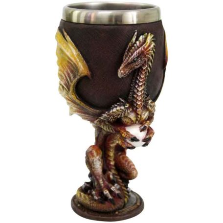 Red and Gold Dragon with Egg Goblet - CC12747 - Medieval Collectibles