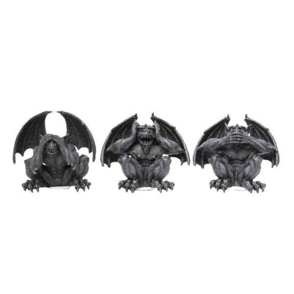 See, Hear, and Speak No Evil Gargoyle Shelf Sitters