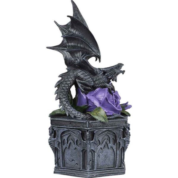 Purple Rose Dragon Trinket Box