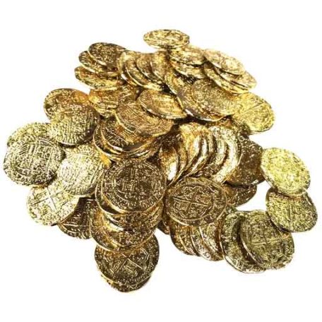 75 Medium Golden Pirate Coins - CH-CMG - Medieval Collectibles