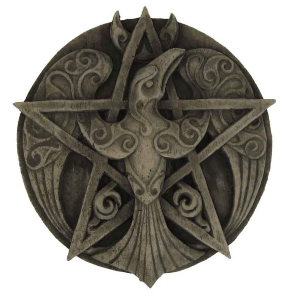 Crescent Raven Pentacle Plaque