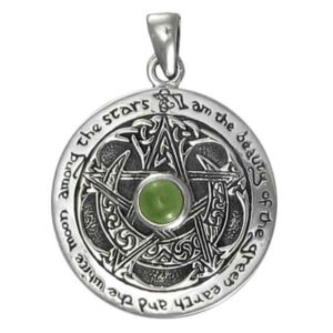 Silver Crescent Raven Pentagram Pendant - DD-TPD-153