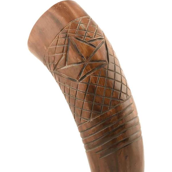 Carved Drinking Horn with Stand