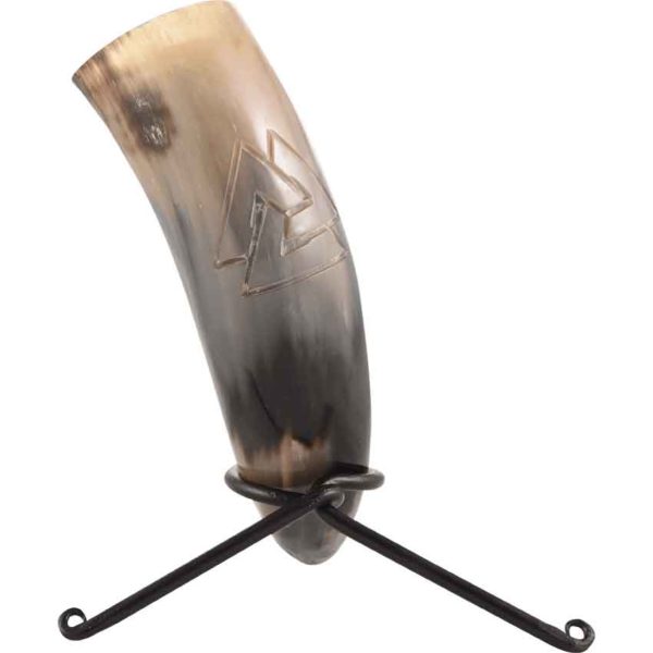 Valhalla Valknut Drinking Horn with Stand