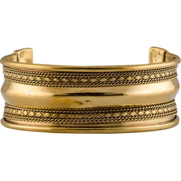 Brass Viking Cuff Bracelet - Medium - HW-701060 - Medieval Collectibles