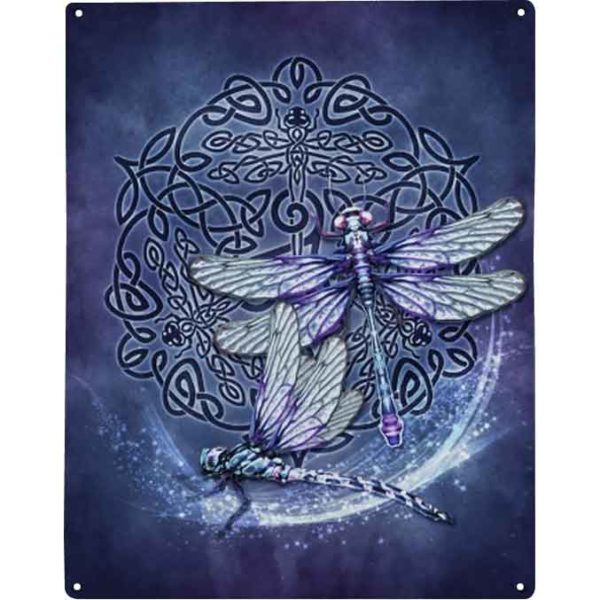 Celtic Dragonfly Metal Sign