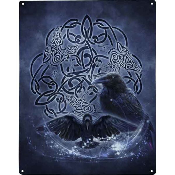 Celtic Ravens Metal Sign - Ld-10025 - Medieval Collectibles