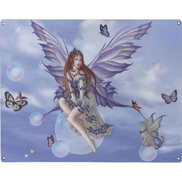 Purple Lace Metal Fairy Sign