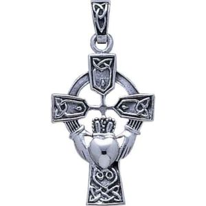 Celtic Cross and Irish Claddagh Pendant