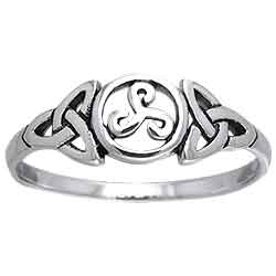 White Bronze Triskele Triquetra Ring - PS-WZRI067 - Medieval Collectibles