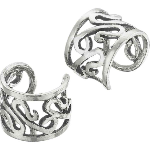 Sterling Silver Filigree Ear Cuffs - WH-S06107 - Medieval Collectibles