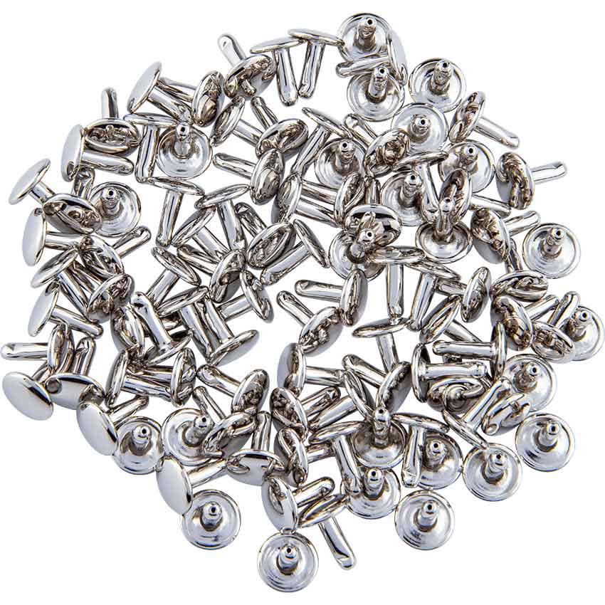 Double Cap Rivets - Nickel Plated - 5/16 Inch - 100 Pack