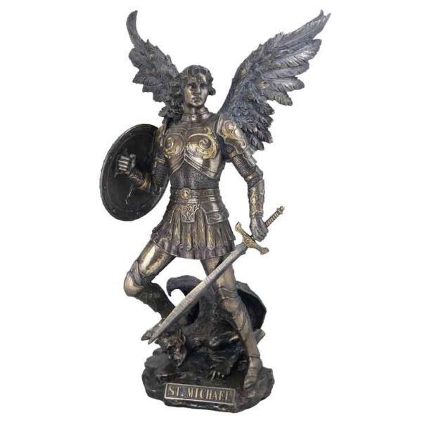 St. Michael Standing On Demon With Sword And Shield Statue - WU-1158 ...