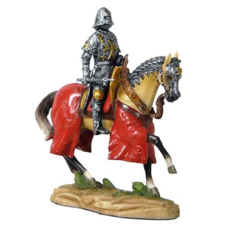 Armored Crusader On Horseback With Maltese-Cross Emblem Statue - WU ...