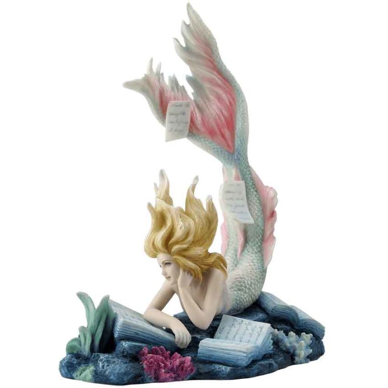 Lost Books Mermaid Statue - WU-1827 - Medieval Collectibles