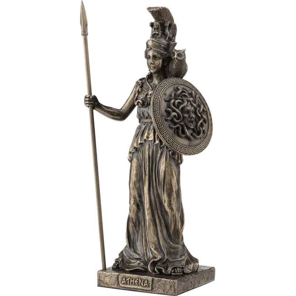 Athena with Gorgon Shield Statue