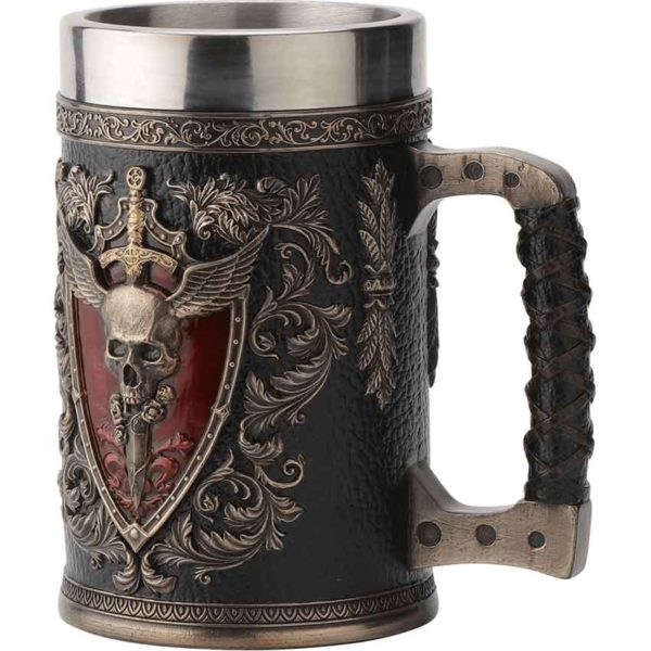 Winged Skull Crest Beer Stein