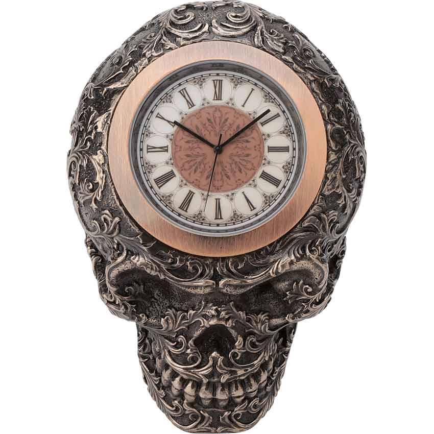 Bronze Skull Clock | Veronese Design Steampunk Skull Decorative Wall Clock | Wall Decoration | Clock | online Decoratice Clock | Christmas Gift