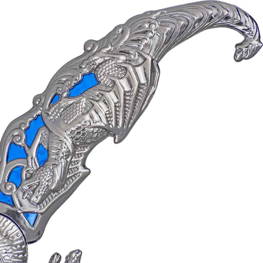 15 Red/Blue Dragon Dagger Knife Stainless Steel Blade Ornamental with  Scabbard