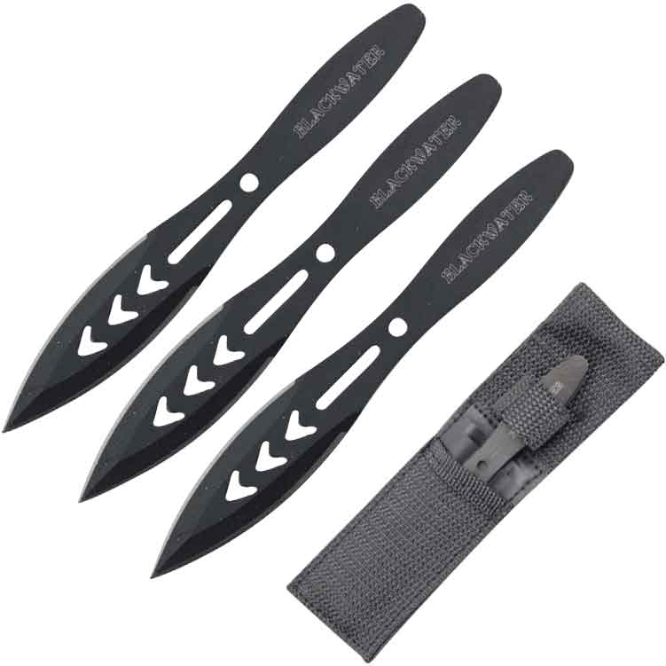 Black Blackwater Throwing Knife Trio