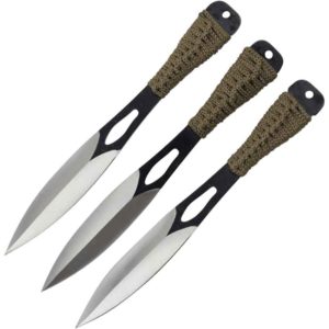 Two-Tone Hourglass Throwing Knife Trio