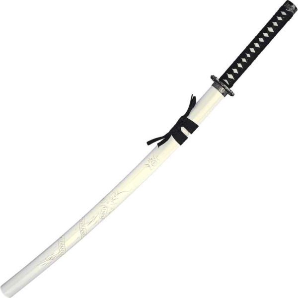 White Carved Dragon Sword Set